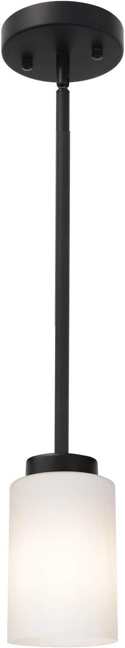 TODOLUZ Black Pendant Light Fixture With Opal White Glass, Farmhouse Mini-BLACK